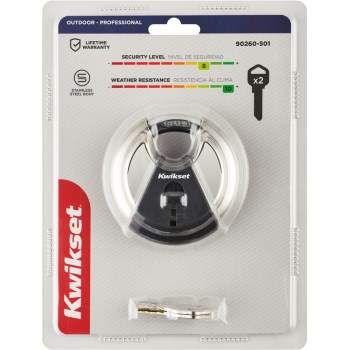 Kwikset Discus Padlock, Stainless Steel - 2-3/4"