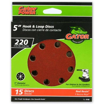 Hook & Loop Sanding Disc,  220 Extra Fine Grit ~ 5" 
