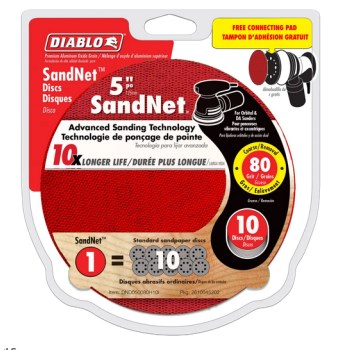 Diablo Sandnet Orbital Sander Discs, 80g ~ 5"