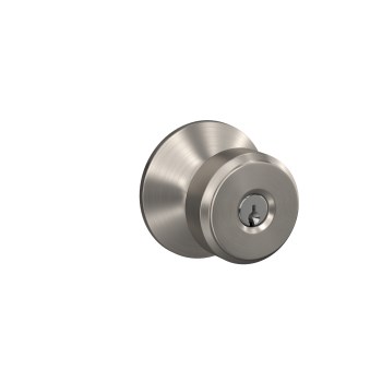 Schlage Bowery Keyed Entry Knob, Satin Nickel