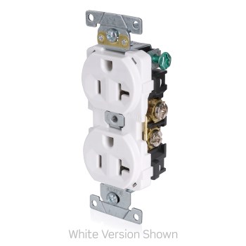 Leviton Commercial Duplex Receptacle - 20A, Ivory