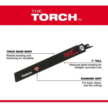 Milwaukee THE TORCH Diamond Grit SAWZALL Blade - 9"