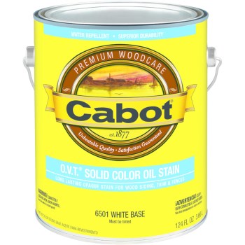 Cabot 01-6501 OVT Solid Color Oil Stain, White Base  ~ Gallon