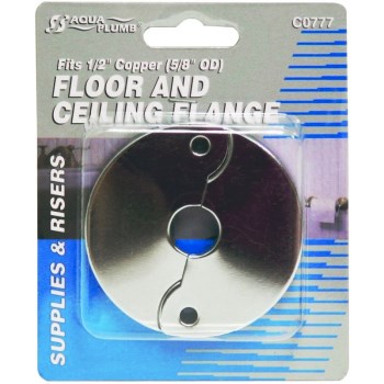 World & Main/cranbury C0777 Aqua Plumb Floor & Ceiling Split Plate Flange, Fits Copper 1/2" Pipe With 5/8" Od