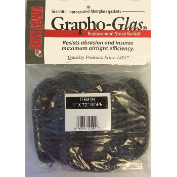 Woodstove Gasket, Black Rope  ~   1" x 72" 