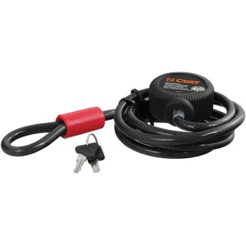 Curt Multi-Use Cable Lock - 6 Ft x 3/8" Vinyl-Coated Steel