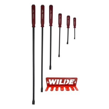 Wilde 7-Piece Hard Cap Pry Bar Set with Rack