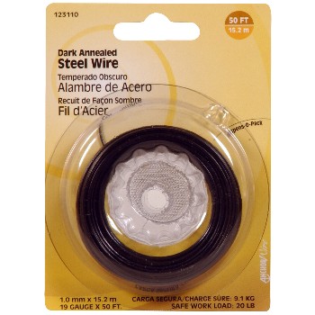 Dark Annealed Wire, 50 feet - 19 gauge