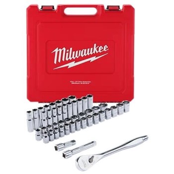 Milwaukee Ratchet and Socket Set 1/2" Drive -47pc