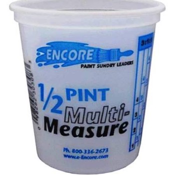 Encore Plastics 300300 Mix N Measure Container, Plastic ~ 1/2 Pint