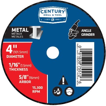 Century Drill & Tool   75512 4x1/16 Metal Grind Wheel