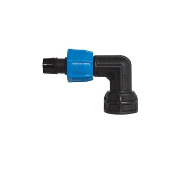 Nylon FPT Female Elbow, Blue/Black - 1/2"