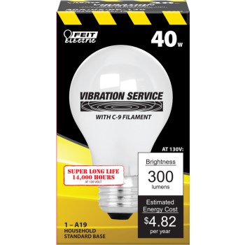 Feit Electric  40A/VS/RP-130 Vibration Service Bulb ~ 40w