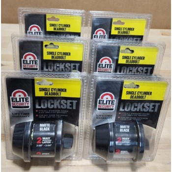 Elite Single Cylinder Deadbolt, Matte Black