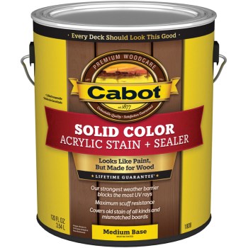 Cabot 140.0001808.007 Solid Color Acrylic Deck Stain,  Medium Base ~ Gallon