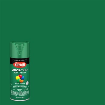Krylon COLORmaxx Paint + Primer Spray, Gloss Emerald Green
