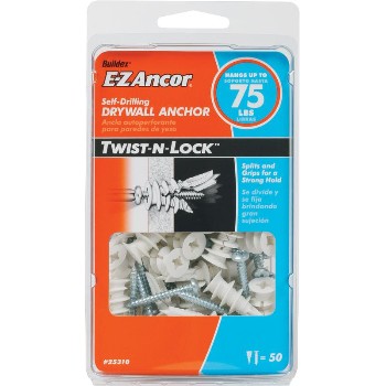 ITW/Ramset 25310 Twist-N-Lock™  Drywall Anchor, 75 lb ~  Pack of 50