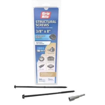 Grip Rite Structural Screw - 3/8" x 8"  (50 pk)