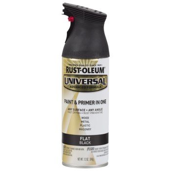 Universal Spray Paint, Flat Black - 12 oz