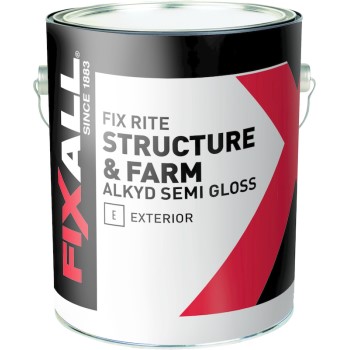 Fixall F66602-1 Fix Rite Structure & Farm Alkyd Exterior Paint, Black Semi-gloss ~ Gallon