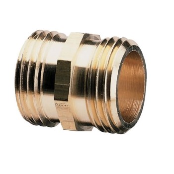 LR Nelson 50573 Brass Double Male Hose Fitting ~ 3/4"MH x 3/4"MH