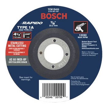 Metal Cutting Wheel, Type 1A ~ 4.5"