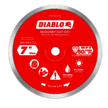 Diablo Diamond Continuous Rim Cut Off Disc   7"