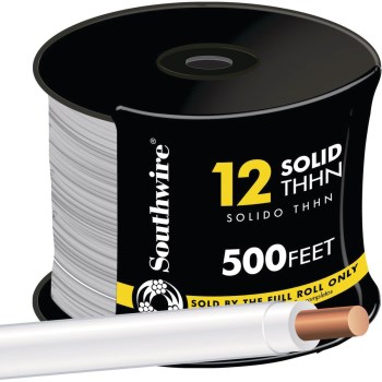 Southwire THHN Solid Building Wire  White   12 AWG  500'