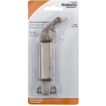 Spring Lid Left Support,  Antique Brass ~ 4"