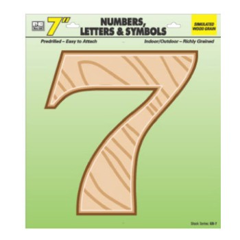 House Number 7, Simulated Wood 7 inch