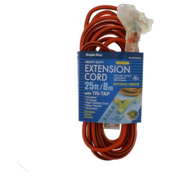 Lighted End Tri-Tap Cord 12/3  25 ft.