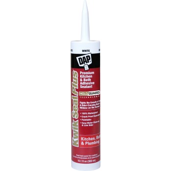 DAP Kwikseal Plus Kitchen & Bath Caulk - White, 10.1 oz