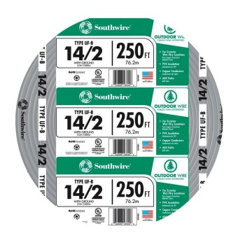 Southwire 13054255 Underground Feeder Cable, 14/2 Gauge ~ 250 Ft