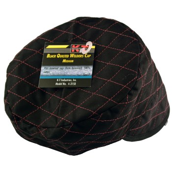 K-T Industries Quilted Welding Skull Cap   Black