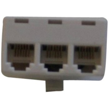 Black Point 3-Way Telephone Jack Adapter, White