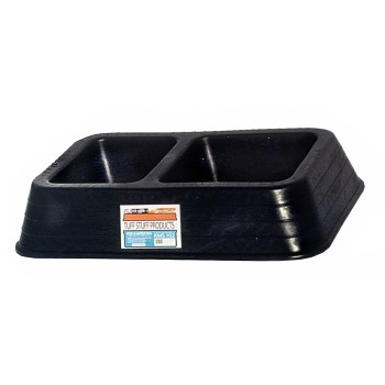 Tuff Stuff TSPKMS102 Double Dish Feed Pan, Black ~ 14 1/4" W x 21" L x   4 1/2" H