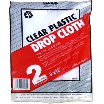 Premier Clear Plastic Drop Cloth - 9 Ft x 12 Ft, 2 Mil