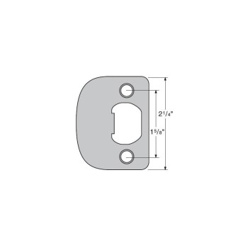 Kwikset Full Lip Round Corner Strike - Satin Chrome