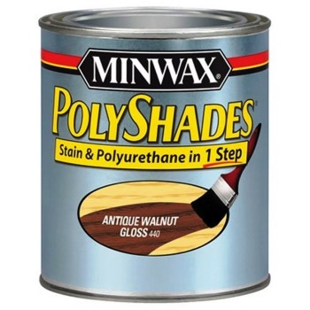 Minwax 61440 PolyShades Stain & Polyurethane Gloss,  Antique Walnut ~ Quart