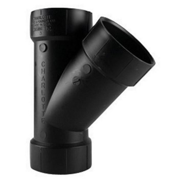Charlotte Pipe ABS DWV Wye, Hub x Hub x Hub   1-1/2"