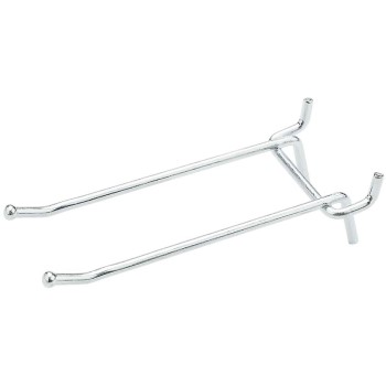 National N180-037 Straight Double Peg Hook,  Zinc ~ 4"