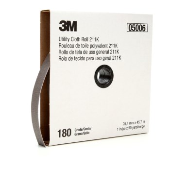 Sandpaper, Cloth Utility Roll, 180 grit - 1" x 50 Yard