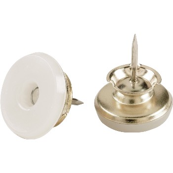 Nylon Swivel Glides, Brass Plated ~ Nail-On