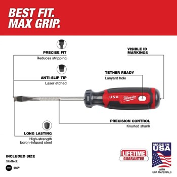 Slotted Screwdriver - 1/4" x 4"