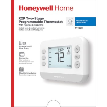 Honeywell Home X2P Programmable Thermostat, Heat Pump