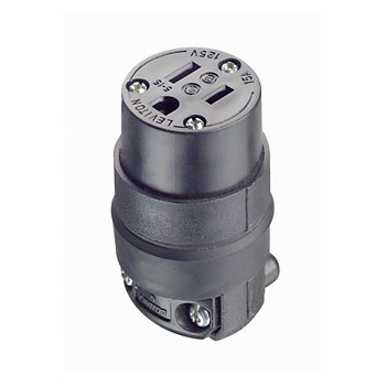 Leviton C20-515CR Connector, Female ~ Rubber, 15A-125V