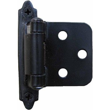 Hardware House  146364 Self Closing  Flush/Overlay Hinge,  Black