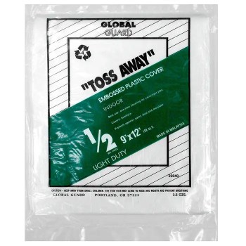 Plastic Drop Cloth - 9 Ft x 12 Ft, 0.5 mil