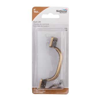 Bar Type Sash Lift, Antique Brass - 4"