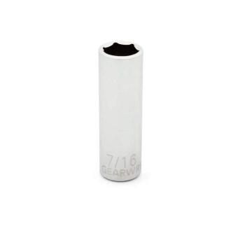 GearWrench 1/4" Drive Deep Socket, 6 Point - 7/16"